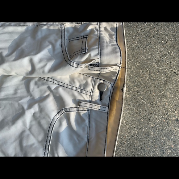 White boyfriend fit leather super high rise trouser - Picture 2 of 6